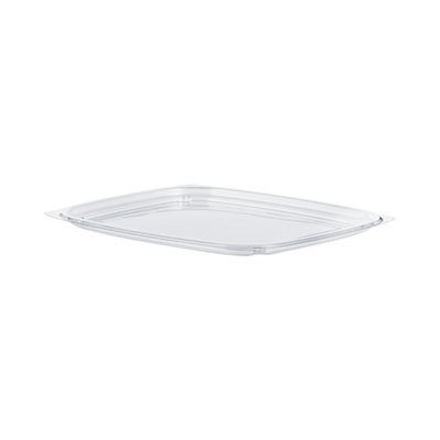 Clearpac Clear Container Lids, Flat, 6.5 x 7.5, Clear, Plastic, 63/Pack, 8 Packs/Carton