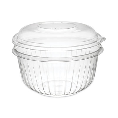 Presentabowls Bowl/Lid Combo-Paks, 48 Oz, Clear, Plastic, 126/Carton