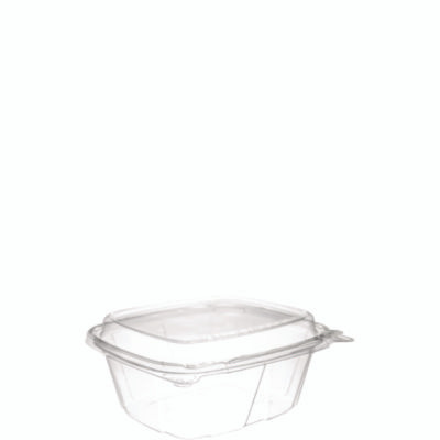 Clearpac Safeseal Tamper-Resistant/Evident Containers, Domed Lid, 12 Oz, Clear, Plastic, 100/Bag, 2 Bags/Carton