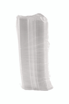 Clearpac Safeseal Tamper-Resistant/Evident Containers, Domed Lid, 8 Oz, Clear, Plastic, 100/Bag, 2 Bags/Carton