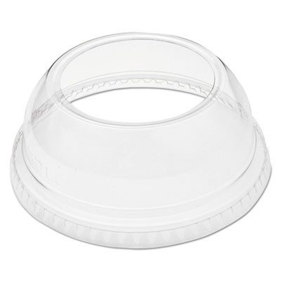 Open-Top Dome Lid, With 1.9" Dia Hole, Fits 9 Oz To 22 Oz Cold Cups, Plastic, Clear, 1,000/Carton