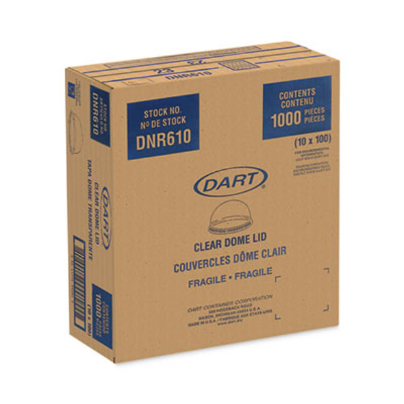 Plastic Dome Lid, Fits 9 Oz To 10 Oz Cold Cups, Clear, 1,000/Carton