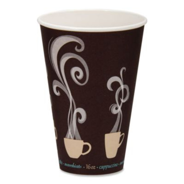 Thermoguard Insulated Paper Hot Cups, 16 Oz, Steam Print Design, 600/Carton