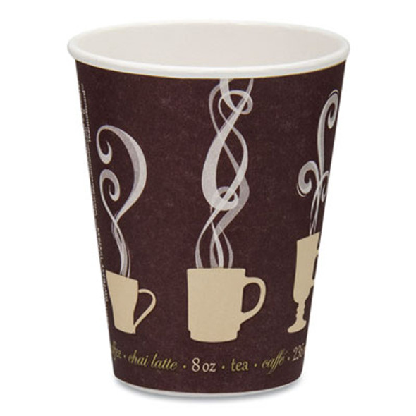 Thermoguard Insulated Paper Hot Cups, 8 Oz, Steam Print Design, 1,000/Carton