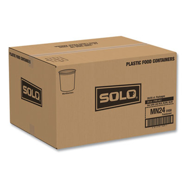 Microgourmet Plastic Deli Container, 24 Oz, 4.7" Diameter x 4.1" h, Translucent, 500/Carton