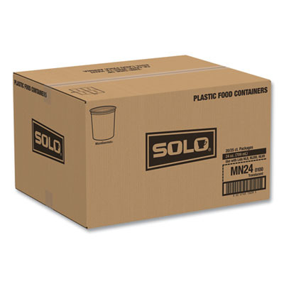 Microgourmet Plastic Deli Container, 24 Oz, 4.7" Diameter x 4.18" h, Translucent, 500/Carton