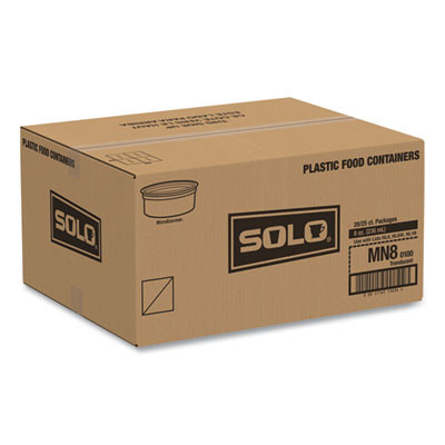 Microgourmet Food Container, 8 Oz, 4.1" Diameter x 1.14" h, Clear, Plastic, 500/Carton