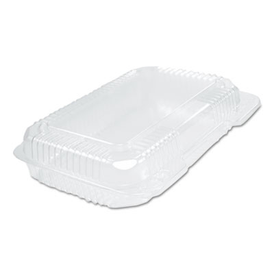 Staylock Clear Hinged Lid Containers, 6.8 x 9.4 x 2.1, Clear, Plastic, 125/Pack, 2 Packs/Carton