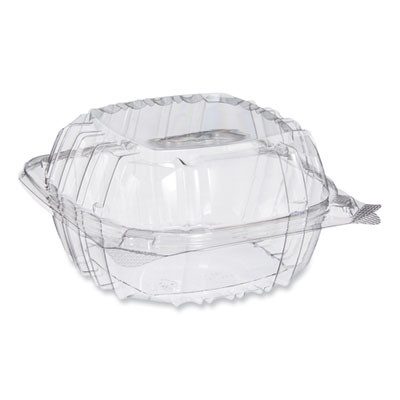 Clearseal Hinged-Lid Plastic Containers, 5.86 x 3.11, Clear, Plastic, 500/Carton