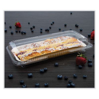 Staylock Clear Hinged Lid Containers, 8 x 13.38 x 2.6, Clear, Plastic, 200/Carton