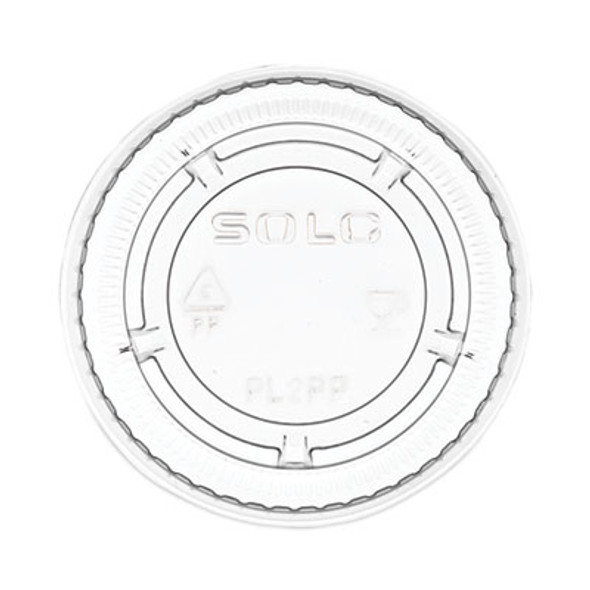 Portion/Souffle Cup Lids, Fits 1.5 Oz To 2.5 Oz Portion Containers, Plastic, Clear, 125/Sleeve, 20 Sleeves/Carton