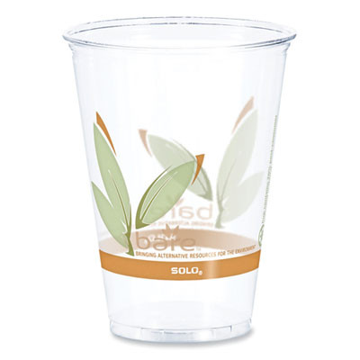 Bare Eco-Forward Rpet Cold Cups, Proplanet Seal, 10 Oz, Plastic, Leaf Design, 1,000/Carton