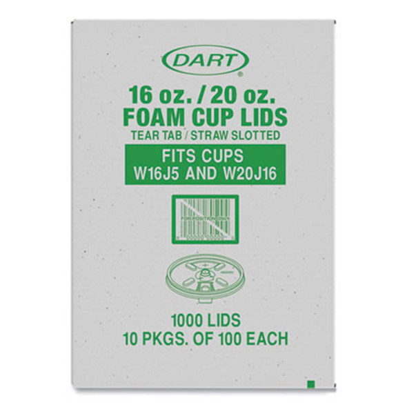 Lids For Foam Cups And Containers, Fits 16 Oz/20 Oz Hot Cups, Plastic, Translucent, 1,000/Carton