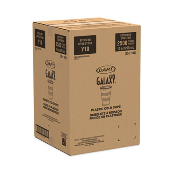 Galaxy Translucent Cups, 10 Oz, Plastic, 100/Pack