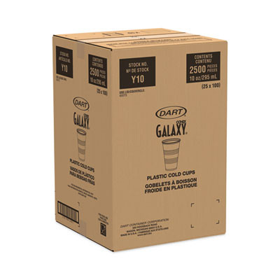 Galaxy Translucent Cups, 10 Oz, Plastic, 100/Pack