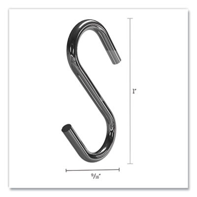 S Hooks, Metal, Silver, 50/Pack
