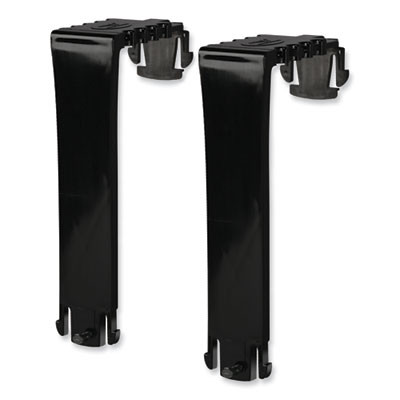 Two Break-Resistant Plastic Partition Brackets, For 2.63 To 4.13 Wide Partition Walls, Black, 2/Pack