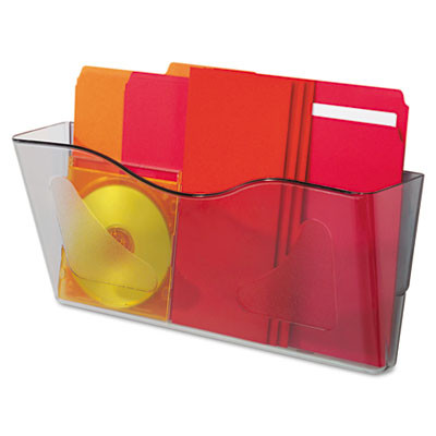 Euro-Style Docupocket Landscape Wall File, Larger Files/Tabloid Size, 15" x 4" x 6.63", Smoke