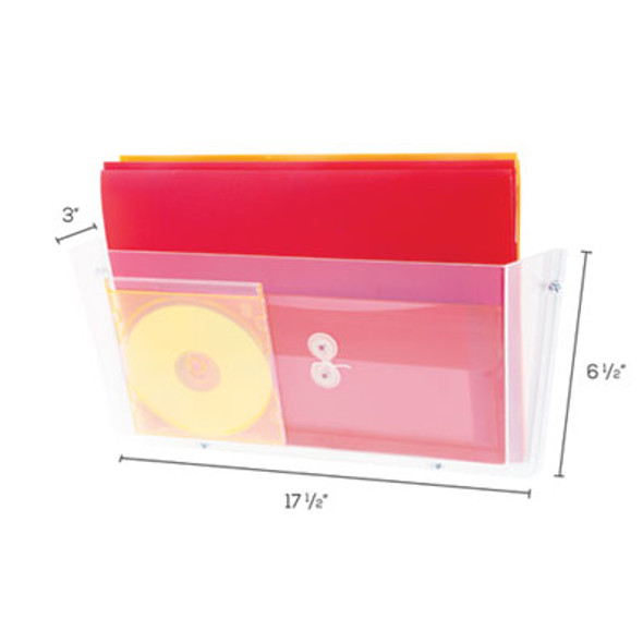Unbreakable Docupocket Wall File, Legal Size, 17.5" x 3" x 6.5", Clear