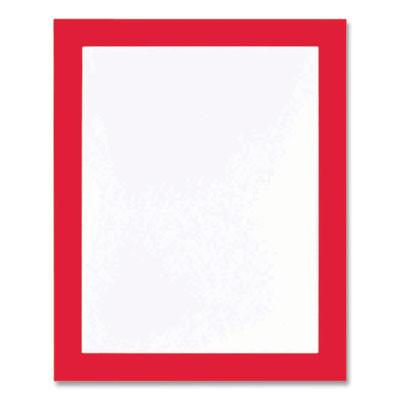Self Adhesive Sign Holders, 11 x 17 Insert, Clear With Red Border, 2/Pack