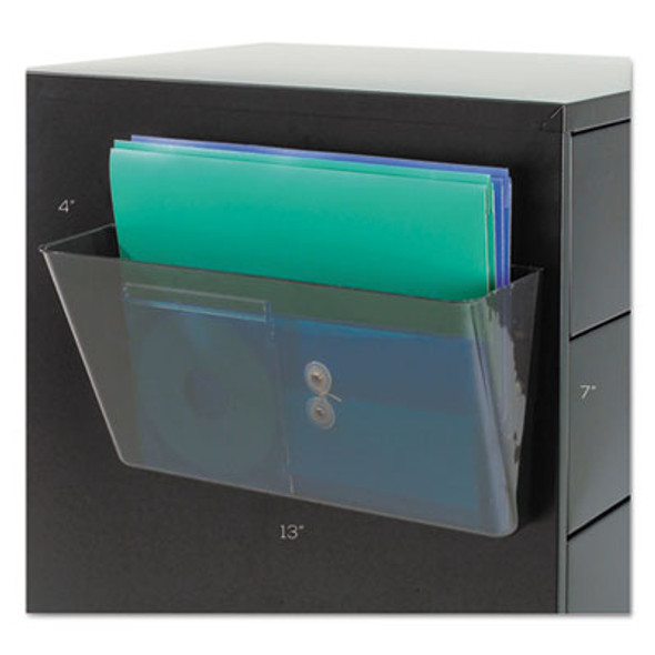 Magnetic Docupocket Wall File, Letter Size, 13" x 4" x 7", Smoke