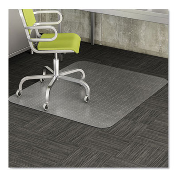 Economat Occasional Use Chair Mat For Flat Pile Carpeted Floors, Rectangular, 45" x 53", Clear, Ships Rolled