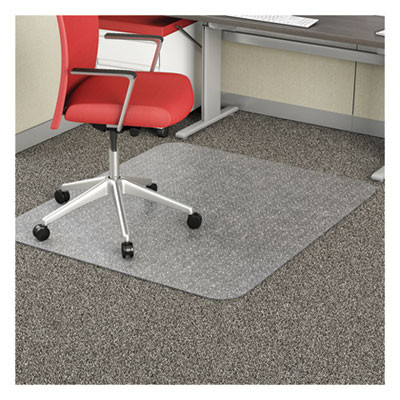 Economat Occasional Use Chair Mat For Flat Pile Carpeted Floors, Rectangular, 46" x 60", Clear, Ships Rolled
