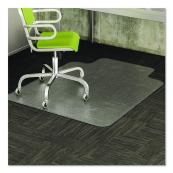 Duramat Moderate Use Chair Mat For Low Pile Carpeted Floors, Rectangular With Lip, Beveled Edges, 46 x 60, Clear, Ships Flat