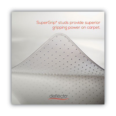 Supermat Frequent Use Chair Mat For Medium Pile Carpeted Floors, Rectangular With Lip, 36" x 48", Clear, Ships Rolled