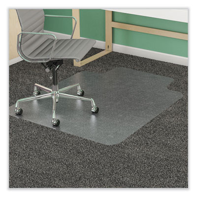 Supermat Frequent Use Chair Mat For Medium Pile Carpeted Floors, Rectangular With Wide Lip, 46" x 60", Clear, Ships Flat