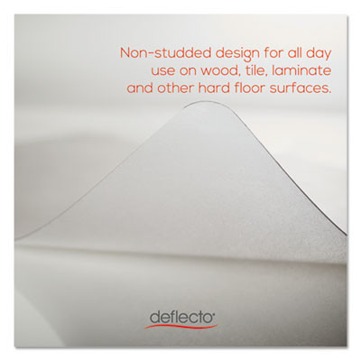 Economat Non-Studded All Day Use Chair Mat For Hard Floors, Rectangular, 45" x 53", Clear, Ships Rolled