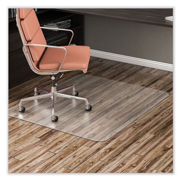 Economat Non-Studded All Day Use Chair Mat For Hard Floors, Rectangular, 36" x 48", Clear, Ships Flat