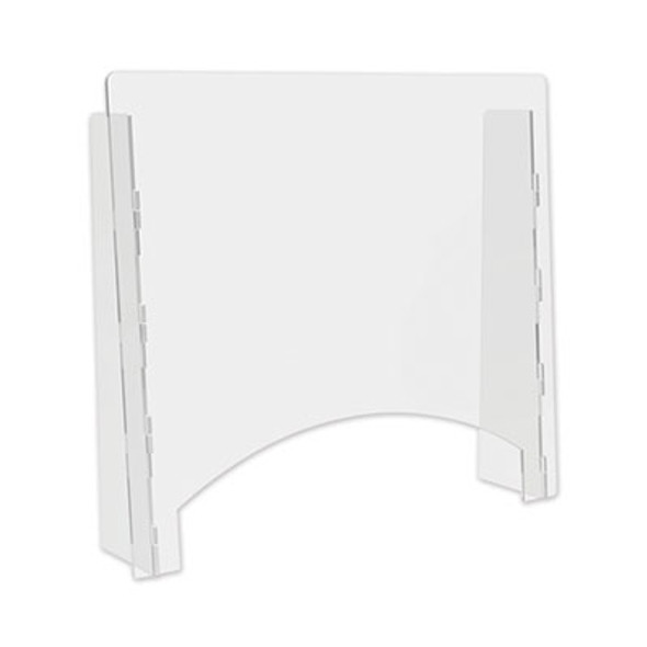 Counter Top Barrier With Pass Thru, 27" X 6" X 23.75", Acrylic, Clear, 2/Carton