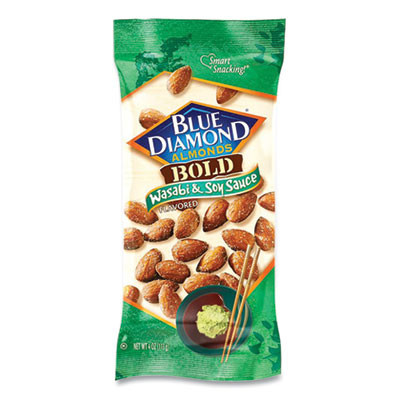 Wasabi And Soy Sauce Flavored Almonds, 4 Oz Bag, 12 Bags/Box