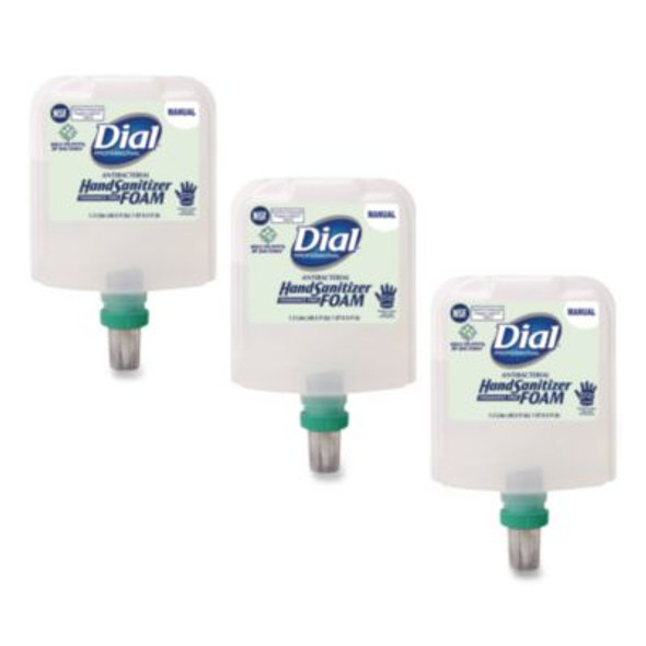 Antibacterial Foaming Hand Sanitizer Refill For Dial 1700 Dispenser, 1.2 L Refill, Fragrance-Free, 3/Carton