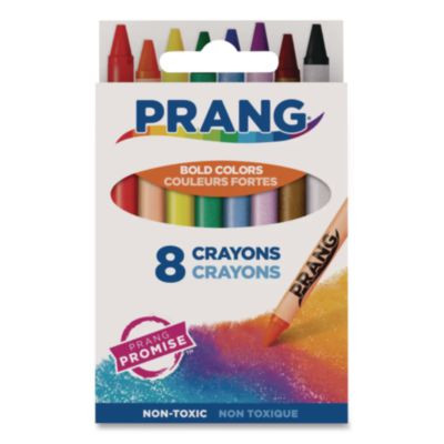 Crayons Made With Soy, Regular Size, 0.37" x 3.7", 8 Assorted Colors, 8/Box