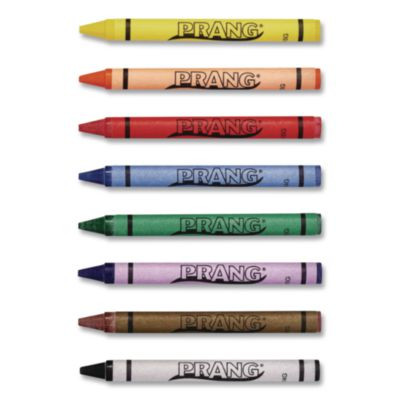 Crayons Made With Soy, Regular Size, 0.37" x 3.7", 8 Assorted Colors, 8/Box