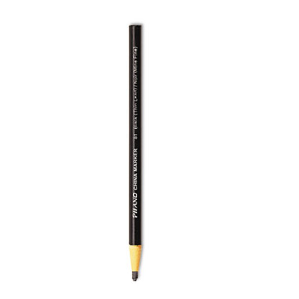China Marker, Thin Core, 0.37" x 7", Black, Dozen