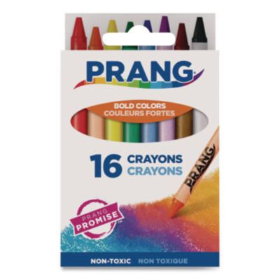 Crayons Made With Soy, Regular Size, 0.37" x 3.7", 16 Assorted Colors, 16/Box