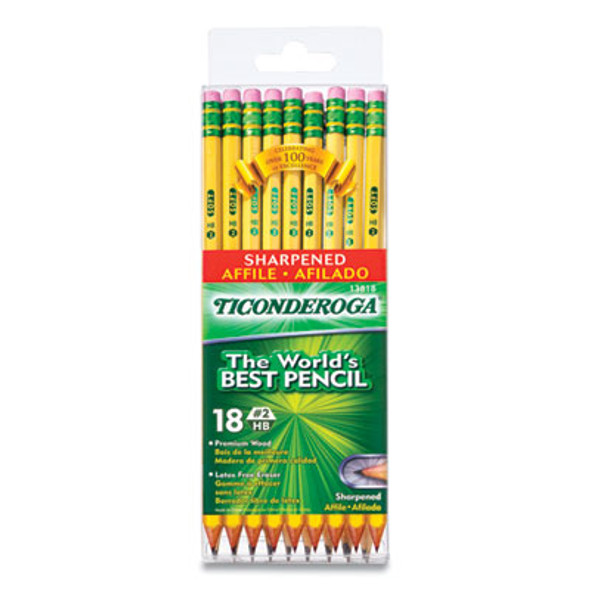 Pre-Sharpened Pencil, Hb (#2), Black Lead, Yellow Barrel, 18/Pack