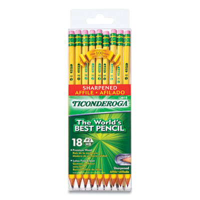 Pre-Sharpened Pencil, Hb (#2), Black Lead, Yellow Barrel, 18/Pack
