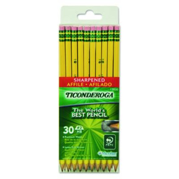 Pre-Sharpened Pencil, Hb (#2), Black Lead, Yellow Barrel, 30/Pack