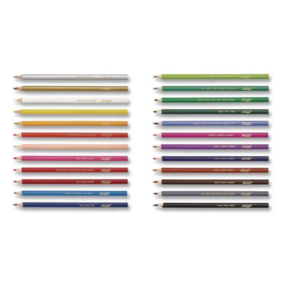 Colored Pencil Sets, 3.3 Mm, 2B, Assorted Lead And Barrel Colors, 24/Pack