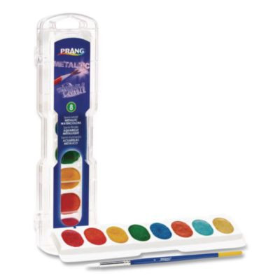 Metallic Washable Watercolors, 8 Assorted Metallic Colors, Palette Tray