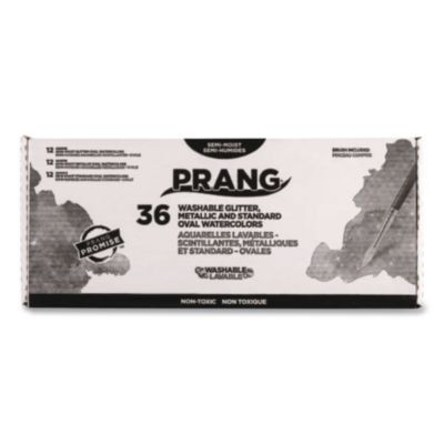 Semi-Moist Washable Watercolor Classic, Glitter And Metallic Master Pack, 8 Assorted Colors, Palette Tray, 36 Sets/Carton