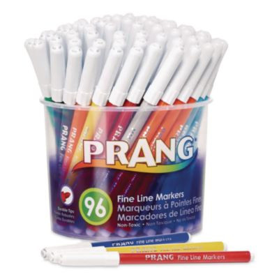 Fine Line Markers, Fine Bullet Tip, Assorted Colors, 96/Set