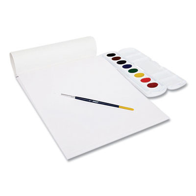 Watercolor Paper Pad, White/Multicolor Cover, Unruled, (30) White 9 x 12 Sheets