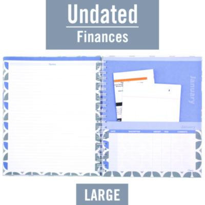 Monthly Home Finance Organizer, 5 Column Format, Black/Green/White Cover, 11 X 9 Sheets, 30 Sheets/Book