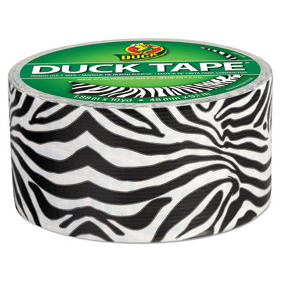 Colored Duct Tape, 3" Core, 1.88" X 10 Yds, Black/White Zebra