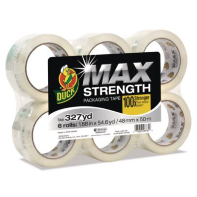Max Packaging Tape, 3" Core, 1.88" X 54.6 Yds, Crystal Clear, 6/Pack